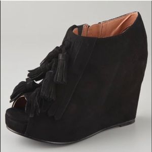 Size 8 Jeffrey Campbell Black suede Mary Lou wedge